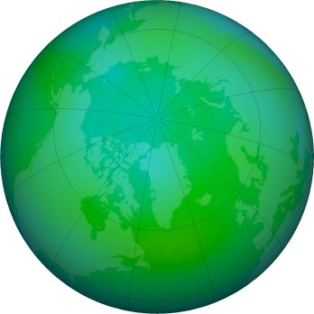 Arctic ozone map for 2016-08